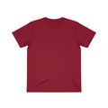 A vibrant red t-shirt on a white background